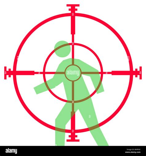 Illustration Of Sniper Rifle Sight Or Scope Aiming At Human Target