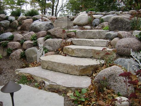 Outcropping Stone Steps Landscaping With Rocks Backyard Landscaping