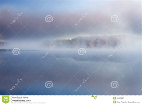 Autumn Deep Lake In Fog Stock Photo Image Of Natural 45695982