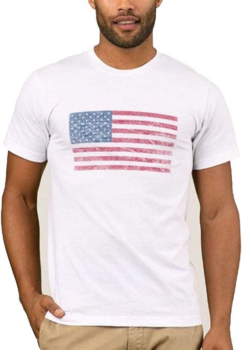 Vintage American Flag Shirts Mens Size Adult L White Amazonca