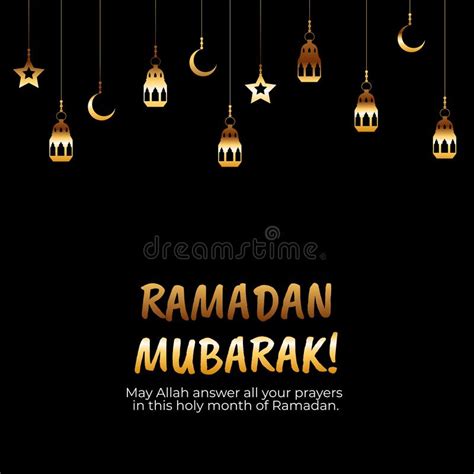 Ramadan Mubarak Islamic Greeting Cards For Muslim Holidays Stock