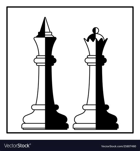 Chess King And Queen Royalty Free Vector Image