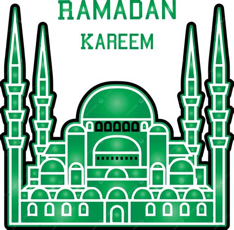 아름다운 녹색 모스크 투명 배경으로 라마단 카림 람잔 이슬람교 이슬람교도 Png 일러스트 및 벡터 에 대한 무료 다운로드