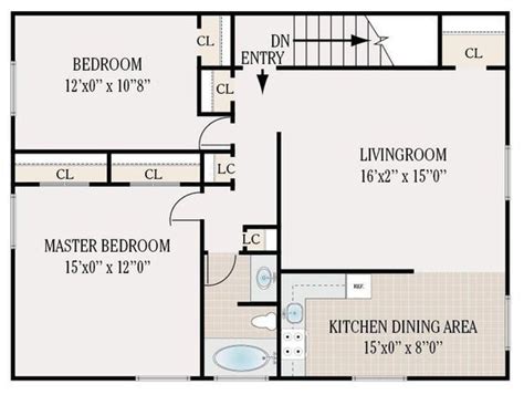 This house plan of (33×44) sq ft or 1452 sqm north facing plot consisting of 2 flats with 2 bedrooms , one common toilet bath, drawing room or living room, dining area and kitchen in each flat with one common staircase area. Image result for 750 square foot house plans | Small house ...