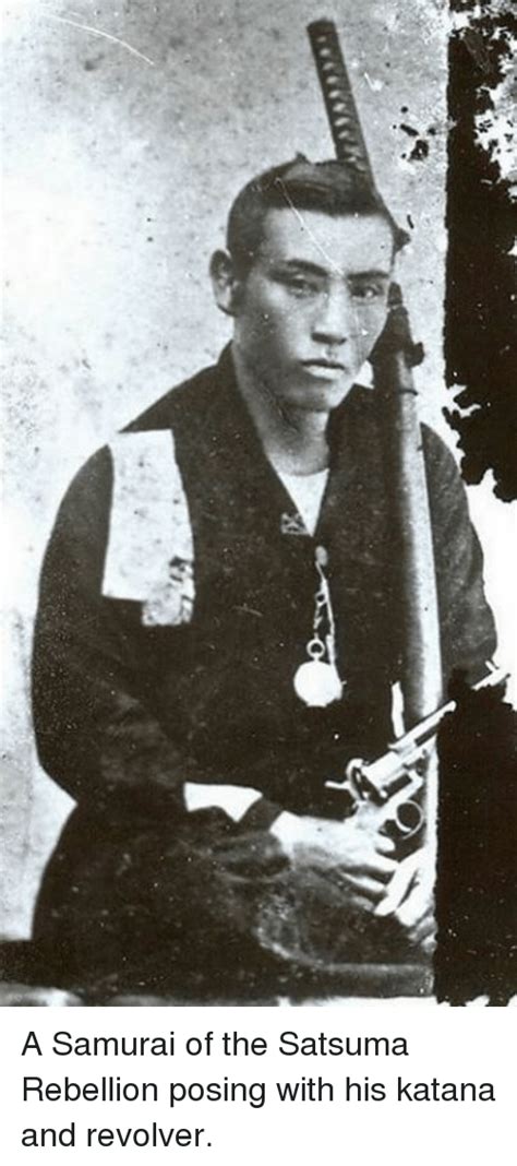 A Samurai Of The Satsuma Rebellion Posing With His Katana And Revolver
