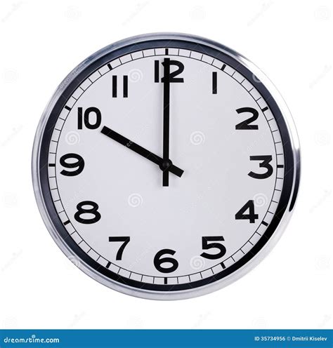 Round Office Clock Shows Ten O Clock Stock Photo Image Of Countdown