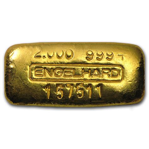 Buy 2 Oz Gold Bar Engelhard Pouredserial 999 Fine Apmex