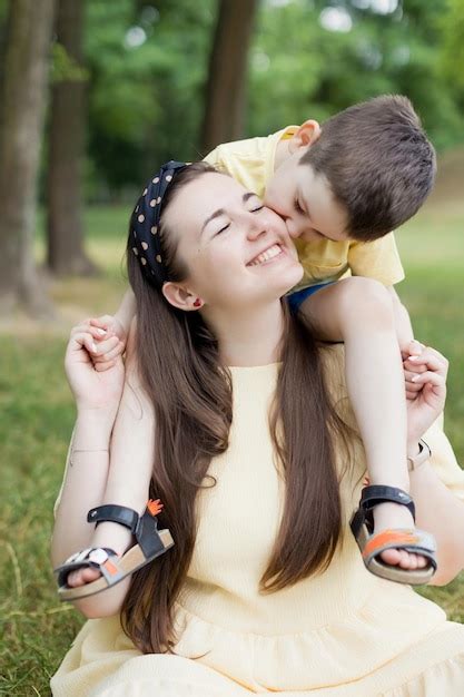 Premium Photo Mother And Son Outdoor In Park