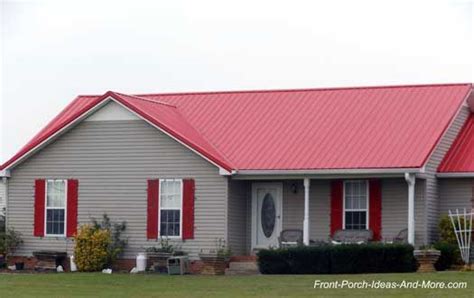 A Metal Porch Roof Adds Immediate Beauty And Value To Your Home Red