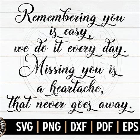 Missing You Is Easy Svg Etsy Canada