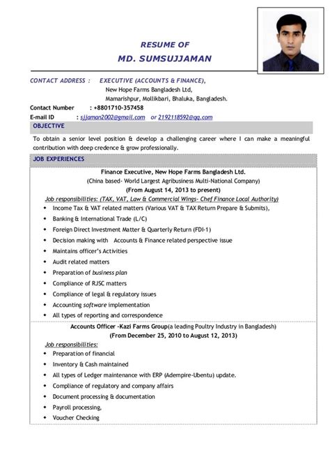 Curriculum Vitae Format Pdf Bangladesh Standard Cv Format For Job