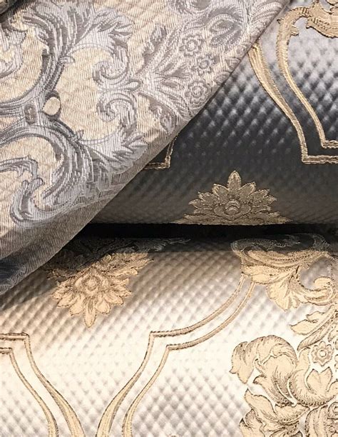 New Designer Satin Damask Upholstery Drapery Fabric Ivory Bty