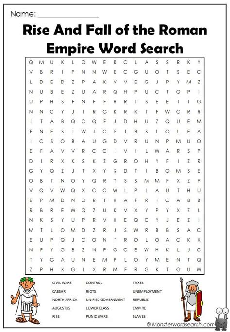 Cool Rise And Fall Of The Roman Empire Word Search Roman Letters Free