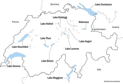 Map Of Switzerland With The 11 Lakes Included In This Study Table 1