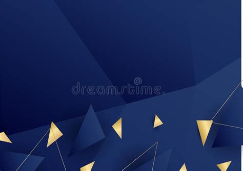Modern Dark Blue And Gold Abstract Background Abstract Polygonal