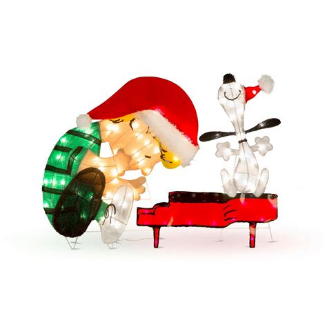 Tis Your Season Lighted Schroeder Snoopy And Leaning Lucy Peanuts