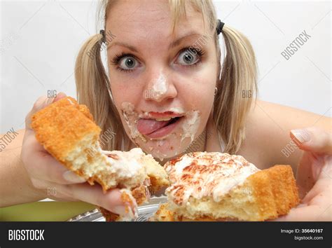 Girl Greedy Eats Sweet Image And Photo Free Trial Bigstock