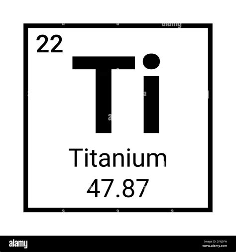 Titanium Periodic Element Icon Titanium Symbol Chemistry Stock Vector
