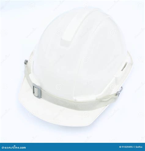 White Safety Helmet Construction On White Stock Image Image Of