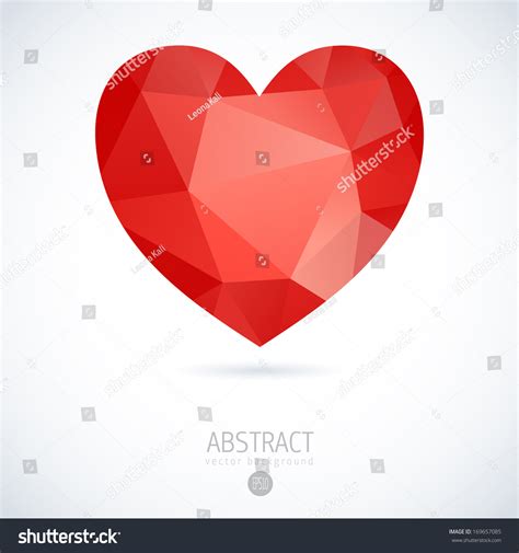 Vector Geometric Mosaic Heart Template Valentines Stock Vector