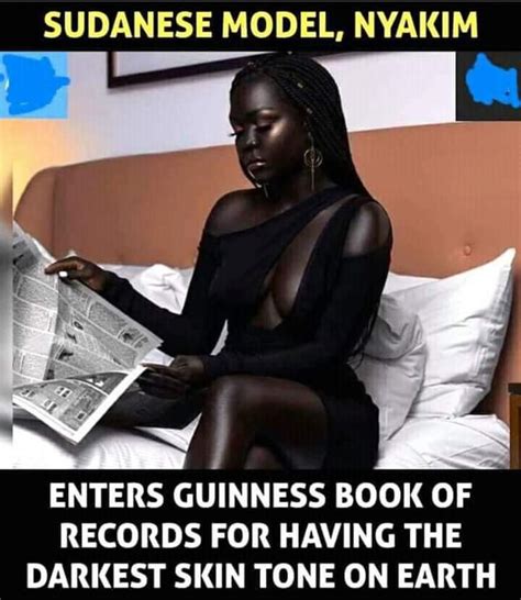 sudanese model nyakim enters guinness book of records for having the darkest skin tone on farth