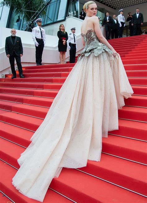 Elegant Radiance Elle Fanning Shines In Custom Alexander Mcqueen Gown