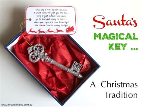 A Christmas Ornament In A T Box With The Message Santas Magic Key