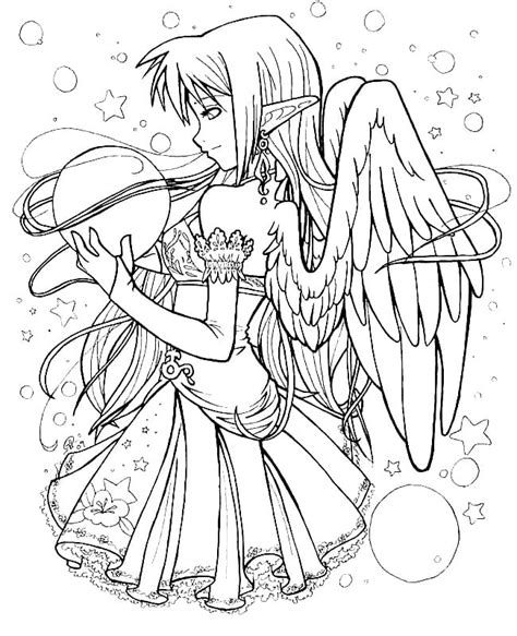 Anime Angel Coloring Page Free Printable Coloring Pages For Kids