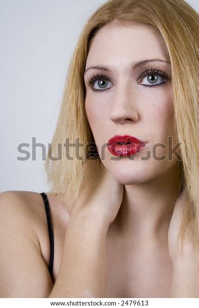 Sexy Blonde Woman Red Lipstick Stock Photo 2479613 Shutterstock