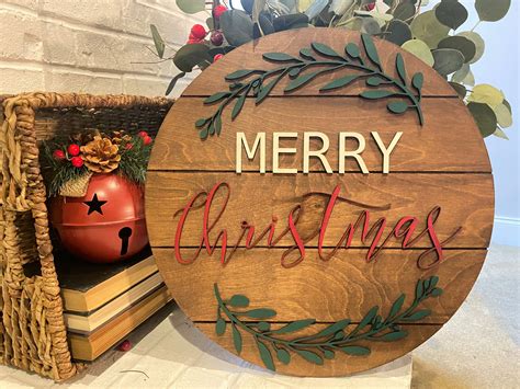 Merry Christmas Sign Wooden Signs Holiday Ts Ts Etsy