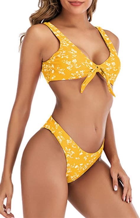 CORAFRITZ Women S 2 Piece Floral Print Tankini Set Swimsuits Triangle