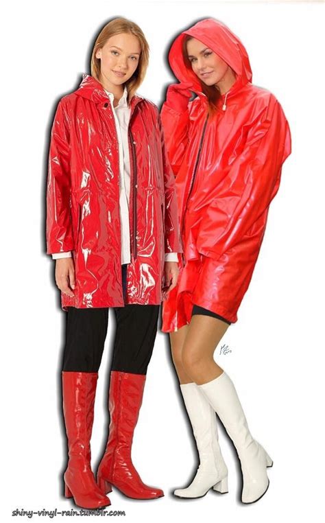 pvc raincoat leighton meester rain wear cool red leather jacket trench coat rain jacket