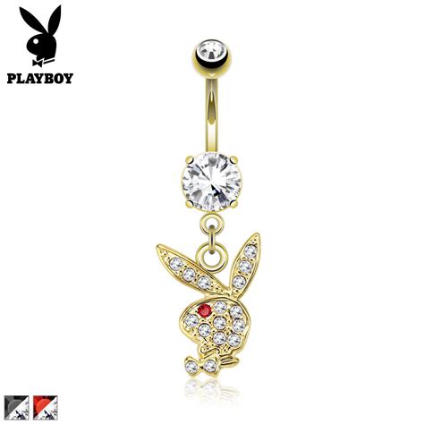 Paved Cz Playboy Bunny Dangle Belly Button Navel Ring 14g 38 Ebay