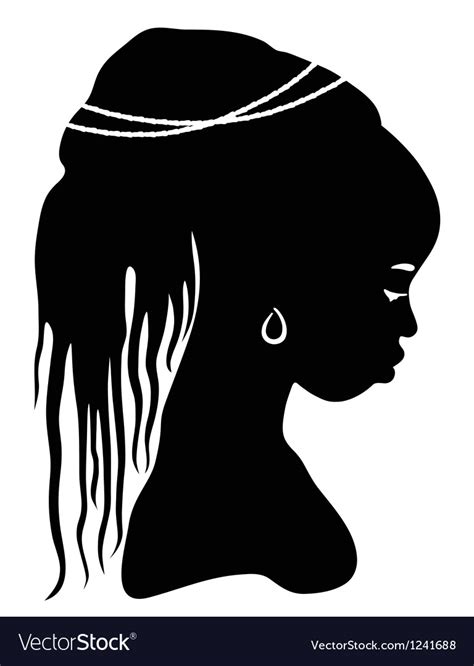 Black Silhouette African Woman Royalty Free Vector Image