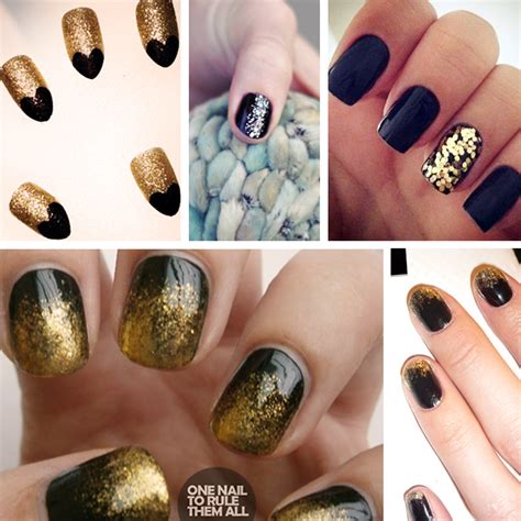 Nail Art Inspiration Black And Gold Manicures Love Maegan