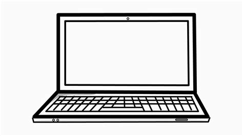 Outline drawing laptop royalty free vector image. Laptop Animation Png & Free Laptop Animation.png ...