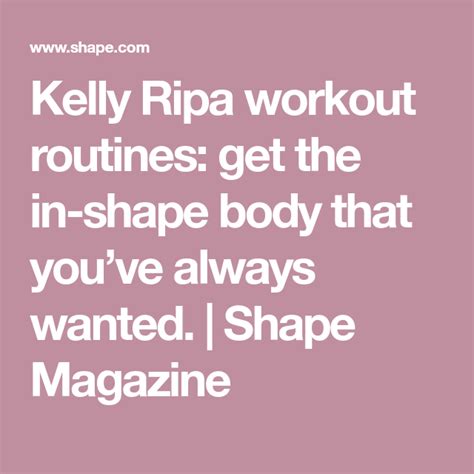 Amazing Kelly Ripa Workout Routines Kelly Ripa Workout Workout