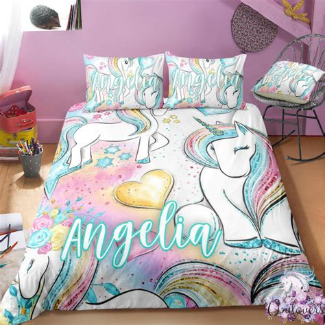 Personalized Custom Baby Rainbow Unicorn Lash Bedding Set Unilovers