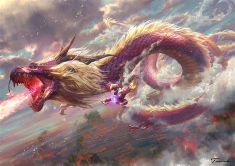 Artstation Chinese Dragon T Swck Elemental Dragons Fantasy