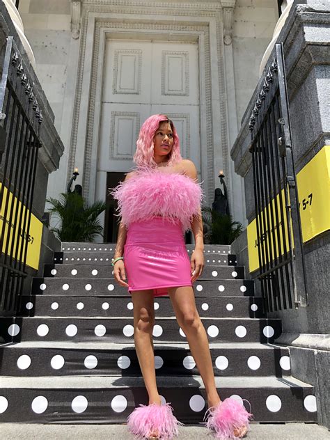 Bubblegum Pink Latex Skirt Alex Malay