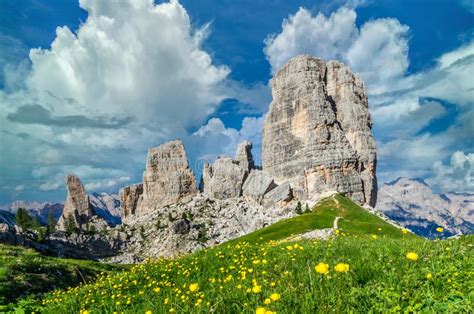 Cinque Torri Dolomiti Alps Italy Stock Photo Image Of Europe