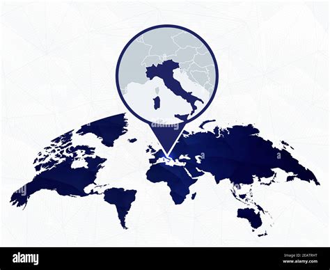 Mappa Dettagliata Dellitalia Evidenziata Sulla Mappa Del Mondo