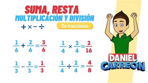 Suma Resta MultiplicaciÓn Y Division De Fracciones Super Facil Para