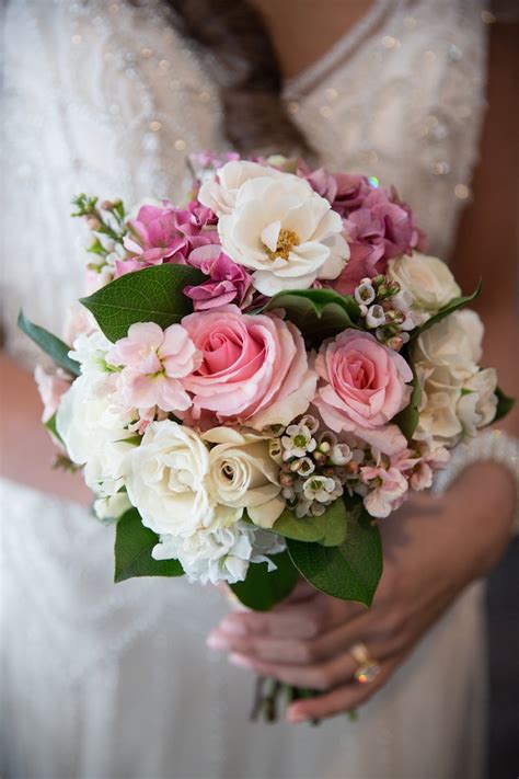Bouquets Photos Small White And Pink Bridal Bouquet
