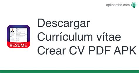 Currículum Vítae Crear Cv Pdf Apk Android App Descarga Gratis
