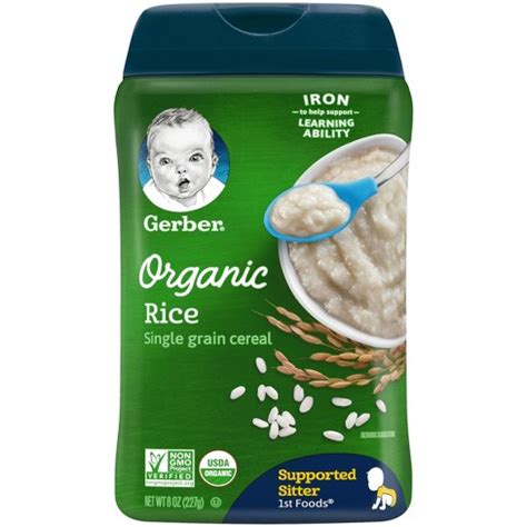 3.7 out of 5 stars with 13 ratings. Gerber Organic Single Grain Rice Baby Cereal - 8oz : Target
