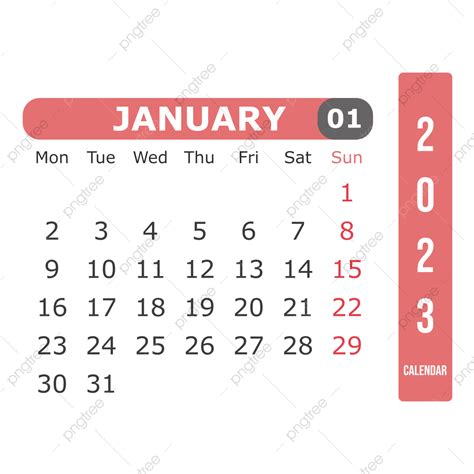 Calendar January 2023 Vector Design Images January 2023 Calendar