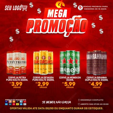 Distribuidora Mega Promo O Cerveja Bebidas Social Media Psd Edit Vel Propaganda De Cerveja