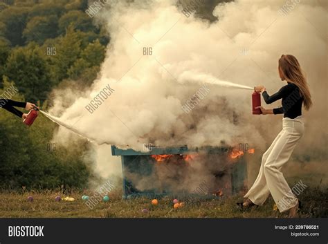 Firefighting Girl Image And Photo Free Trial Bigstock