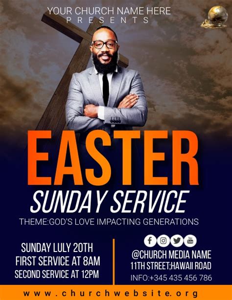 Easter Sunday Service Template Postermywall
